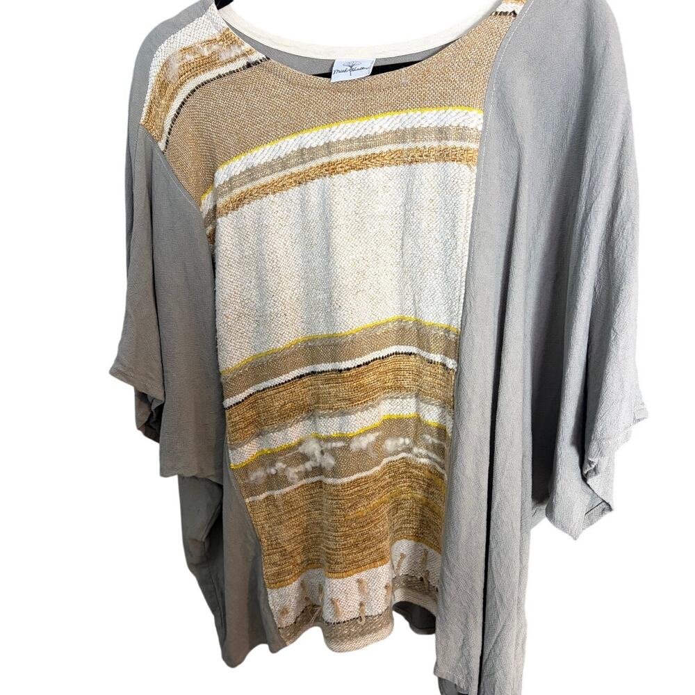 Micah Hamilton Handwoven Wearable Art Tunic Oversized Dolman Sleeve Boho Top